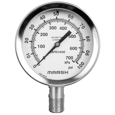 Marsh Bellofram Severe Service Gauge, 100 mm